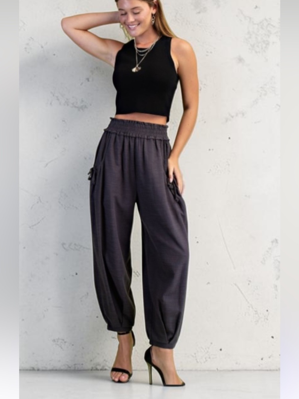 Gigio Ash Relaxed Fit Side Pocket Cotton Pants